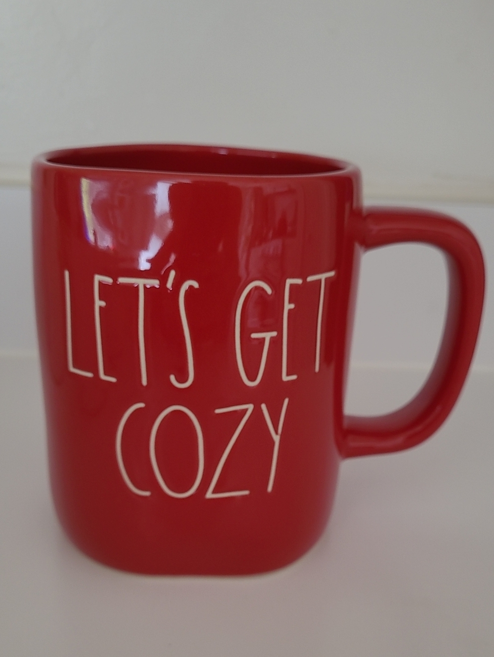 Rae Dunn Red Ceramic Mug LET'S GET COZY
